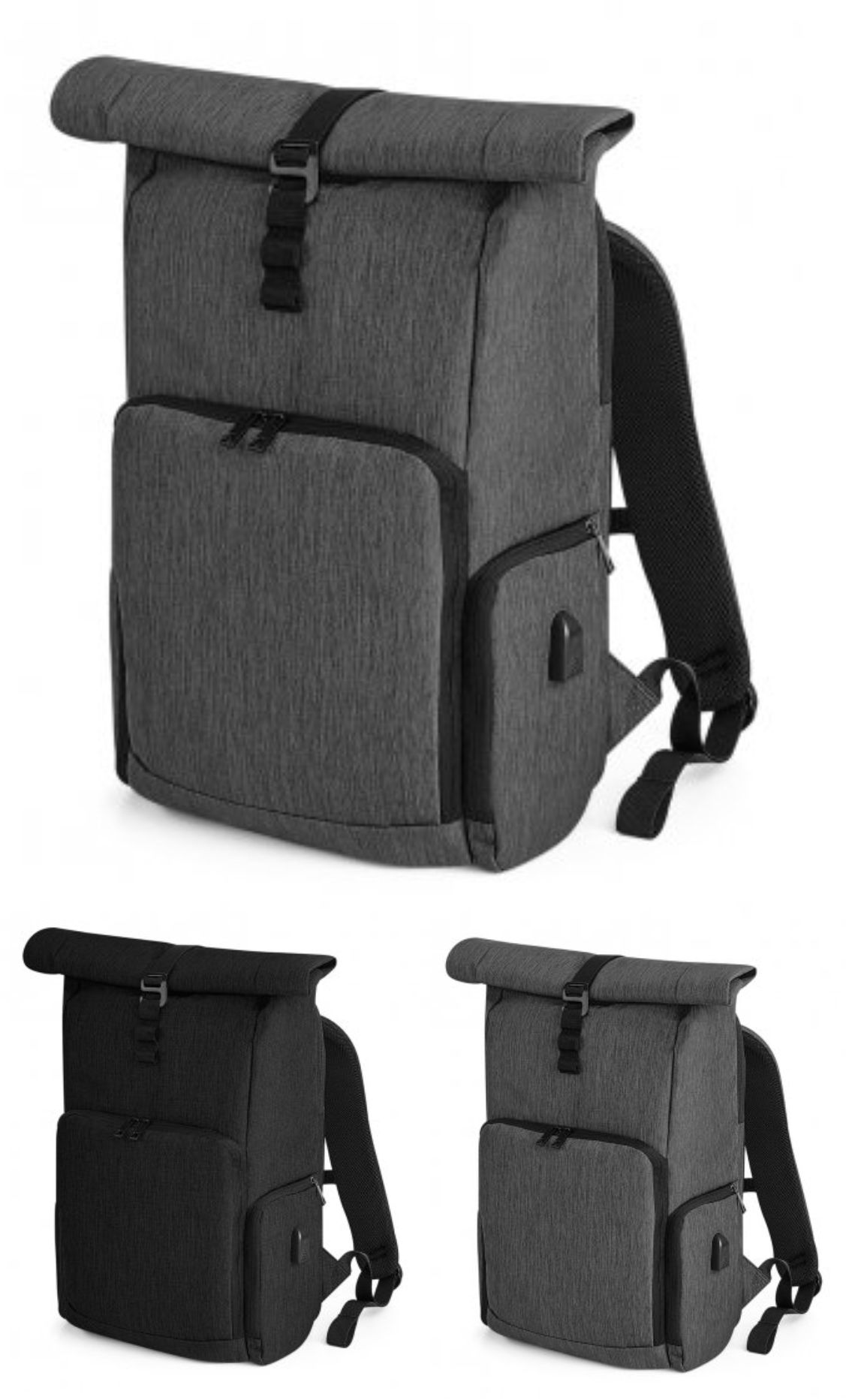 Quadra QD995 Q-Tech Charge Roll-Top Backpack  Quadra QD995 Q-Tech Charge Roll-Top Backpack